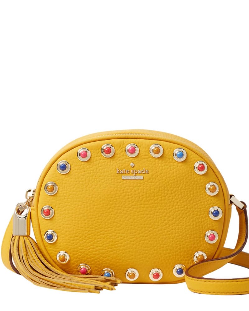 Front of a size O/S Devoe Street Tinley Bag in Saffron in Saffron by Kate Spade. | dia_product_style_image_id:329015